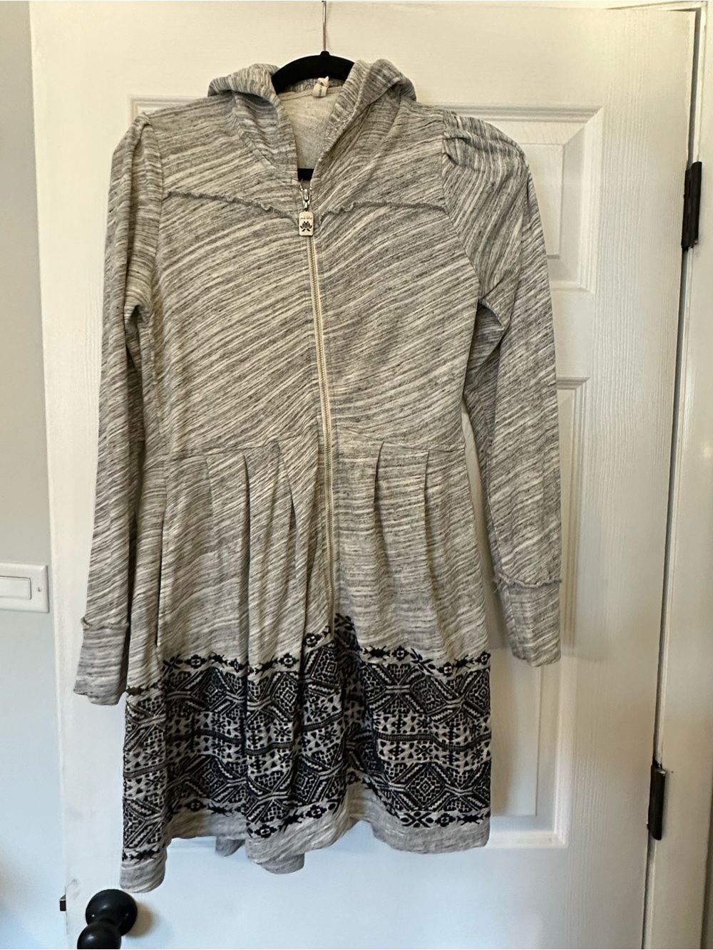 Pink Lotus Heather Gray Hooded Jacket Dress